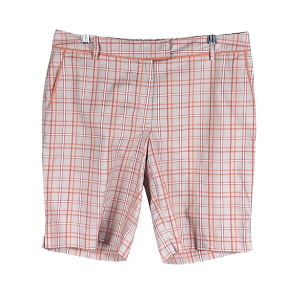 Lady Hagen NWT Womens 12 Bunker Bermuda Windowpane Plaid Golf Shorts Preppy - Picture 1 of 16